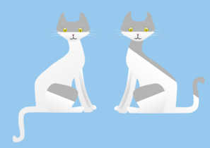 Two Cartoon Siamese Cats Clip Art